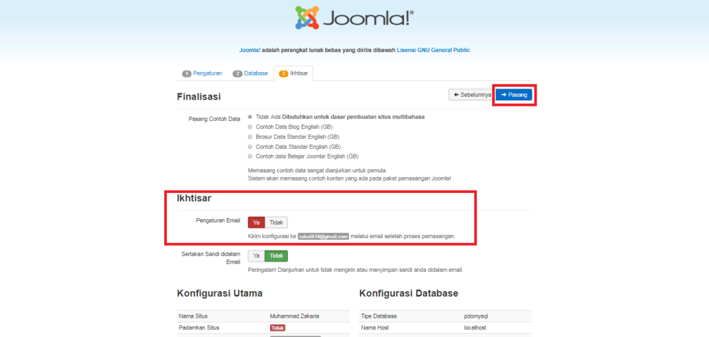 Cara Instal Web Joomla Offline