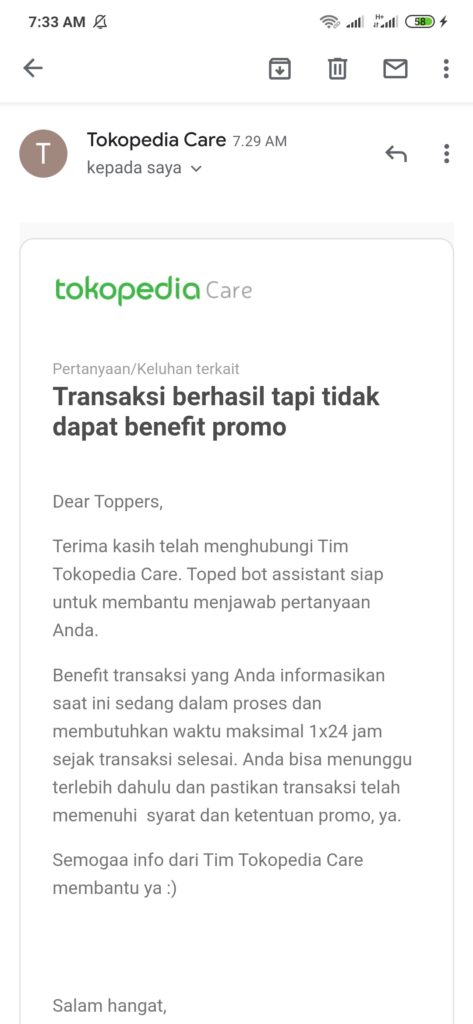 cara mengatasi masalah cashback tidak masuk