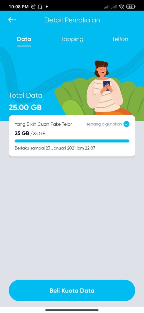 Kuota Data Internet dari Byu 25 GB