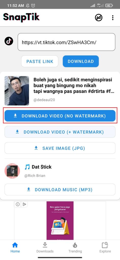 Cara Mudah Download Video dari TikTok Tanpa Watermark dengan Aplikasi Android