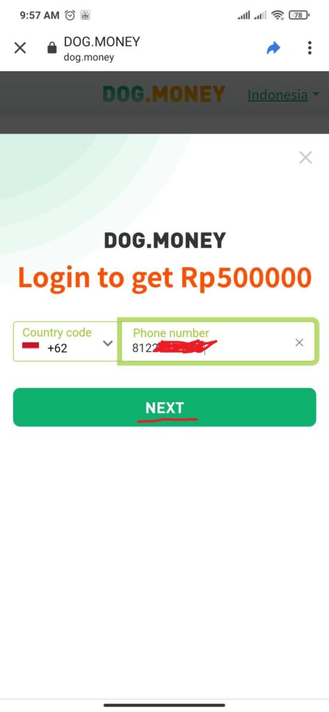 cara daftar aplikasi dog money