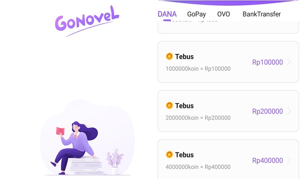 1000 Koin Aplikasi GoNovel Berapa Rupiah