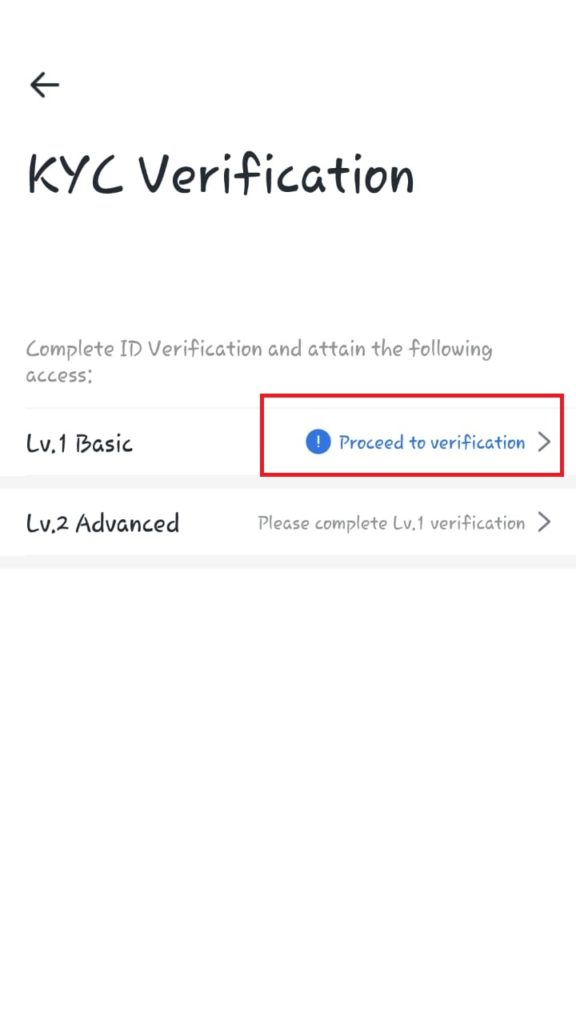 verifikasi level 1 Basic