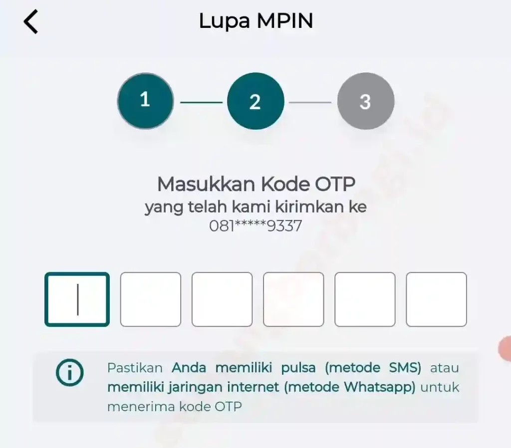 cara mengisi kode otp dari whatsapp  bni mobile banking