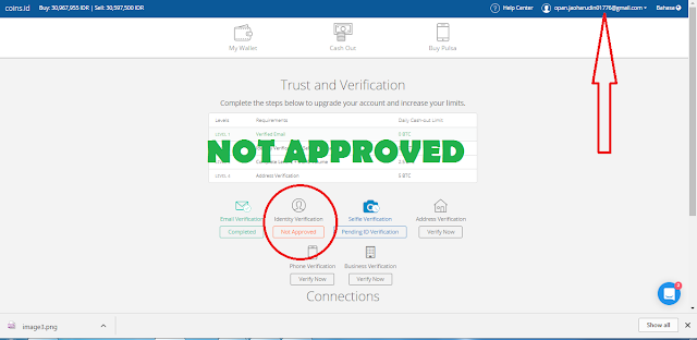 Cara Mengatasi Verifikasi Identitas yang di Tolak di Situs App.Coins.id