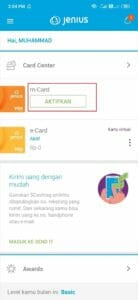 cara mengaktifkan kartu debit Jenius