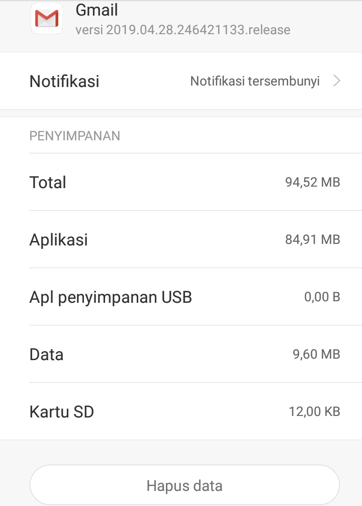 Hapus Data Gmail