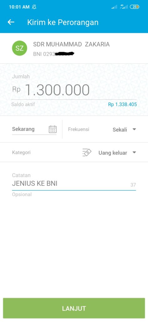 Kirim Jenius Ke BNI