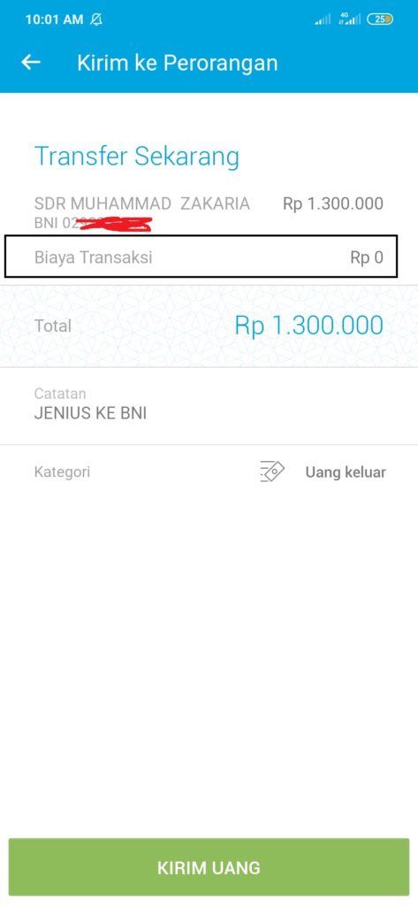 transfer uang ke semua rekening