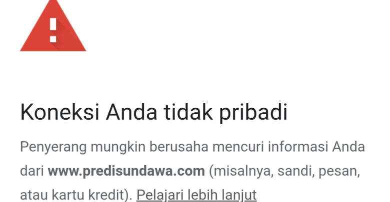 Koneksi Anda tidak pribadi
