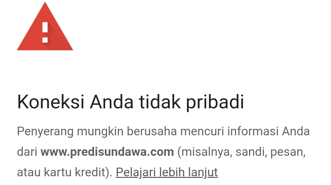 Koneksi Anda tidak pribadi