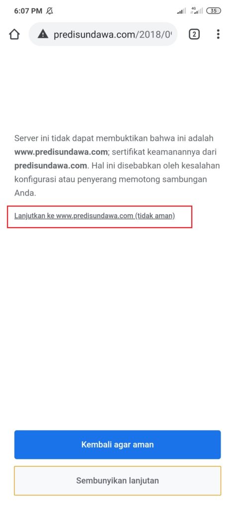 megatasi masalah koneksi tidak pribadi