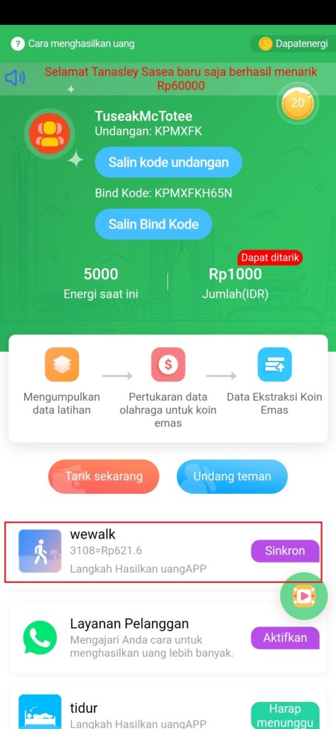 Cara Mendapatkan Uang Gratis dari Aplikasi Wewalk