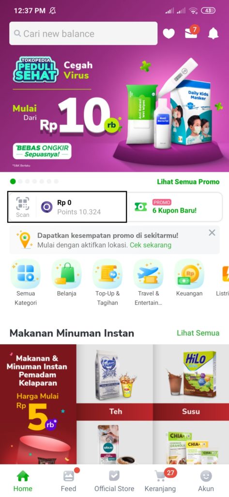 Penukaran e-Voucher Tokopedia 