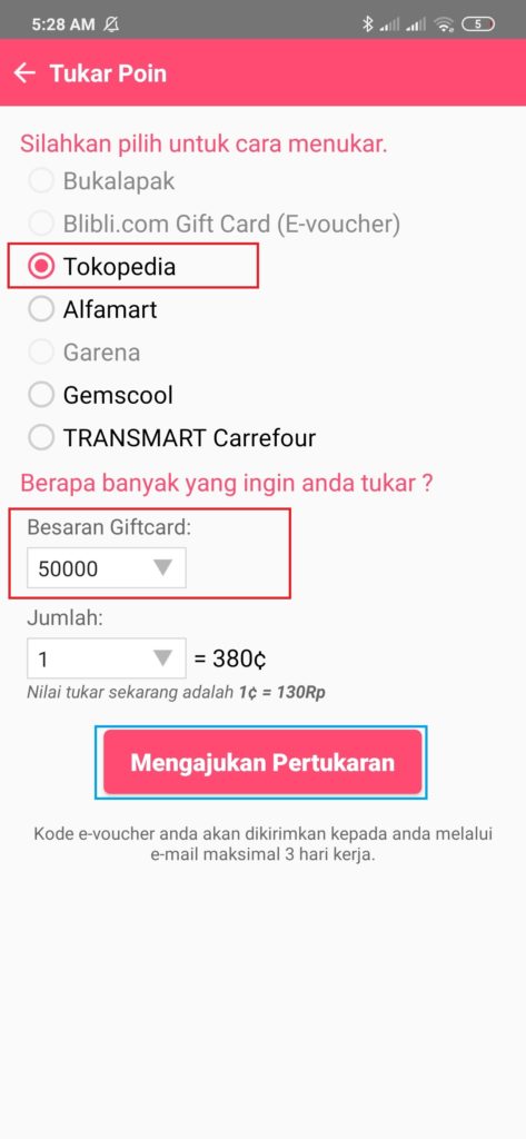 Cara Menukarkan poin dari Aplikasi Licorice Indonesia