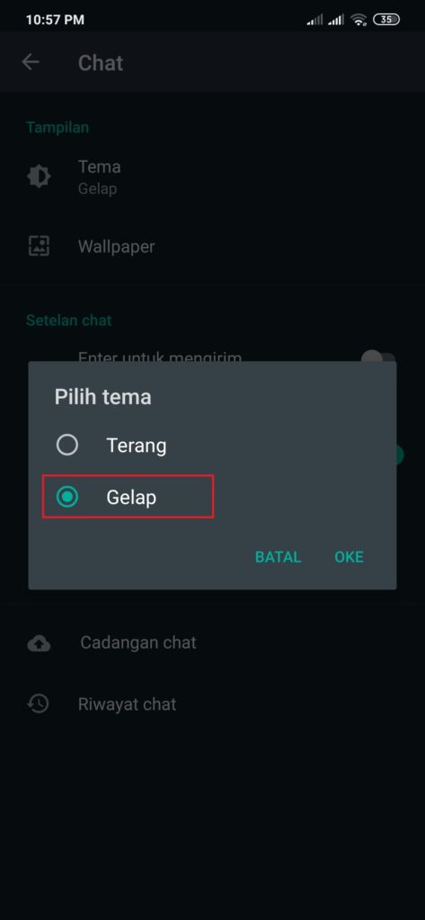 tema gelap