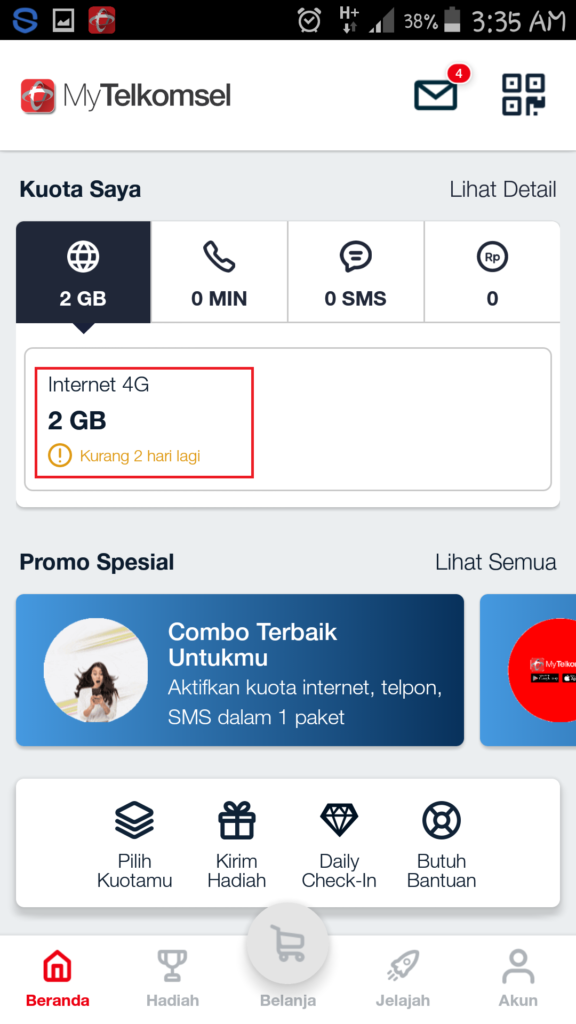 Cara Mendapatkan Paket Telkomsel 2GB
