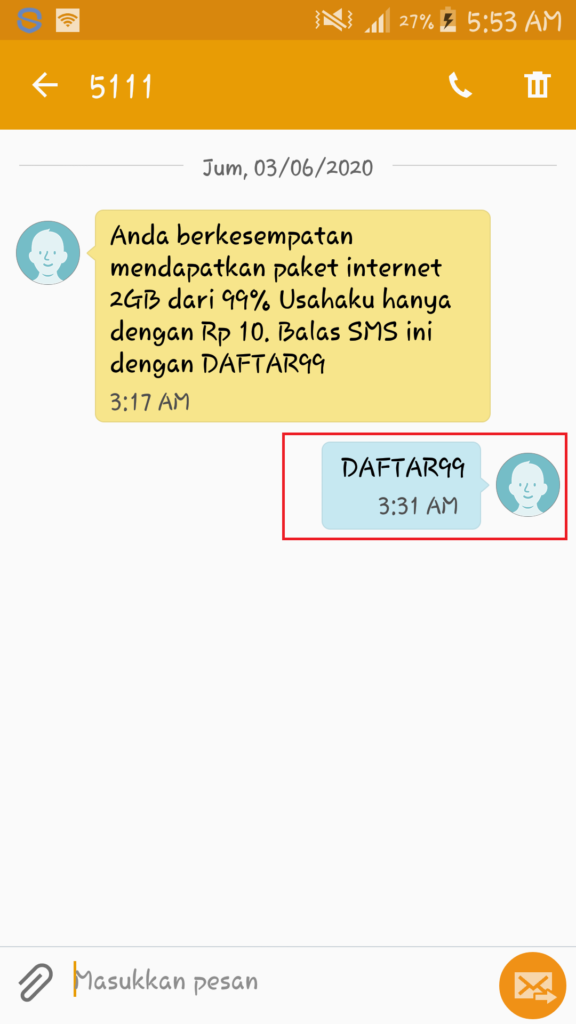 sms paket telkomsel 2GB