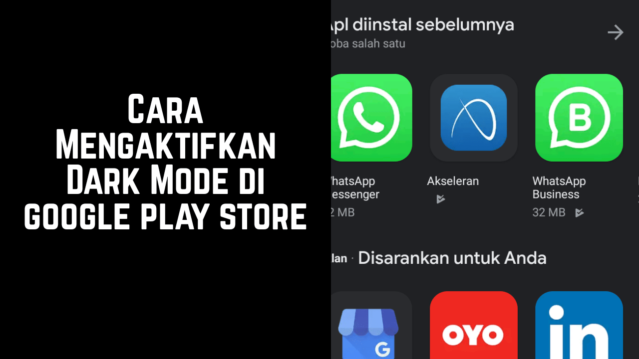 cara mengaktifkan mode gelap play store