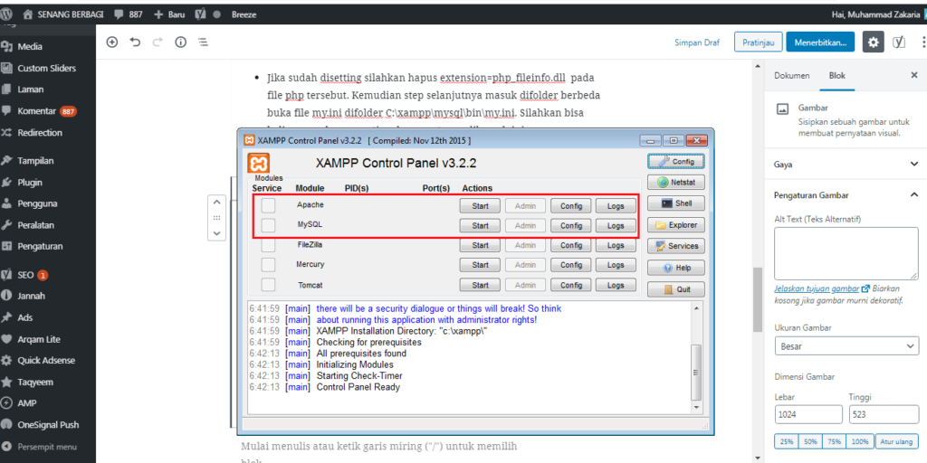 menjalankan Xampp