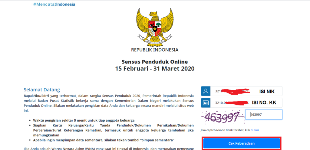 Cara Mudah Mengisi Sensus Penduduk Online