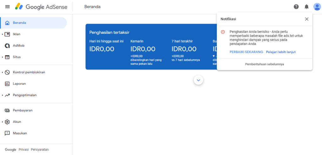 Berhasil mengatasi masalah Ads TXT