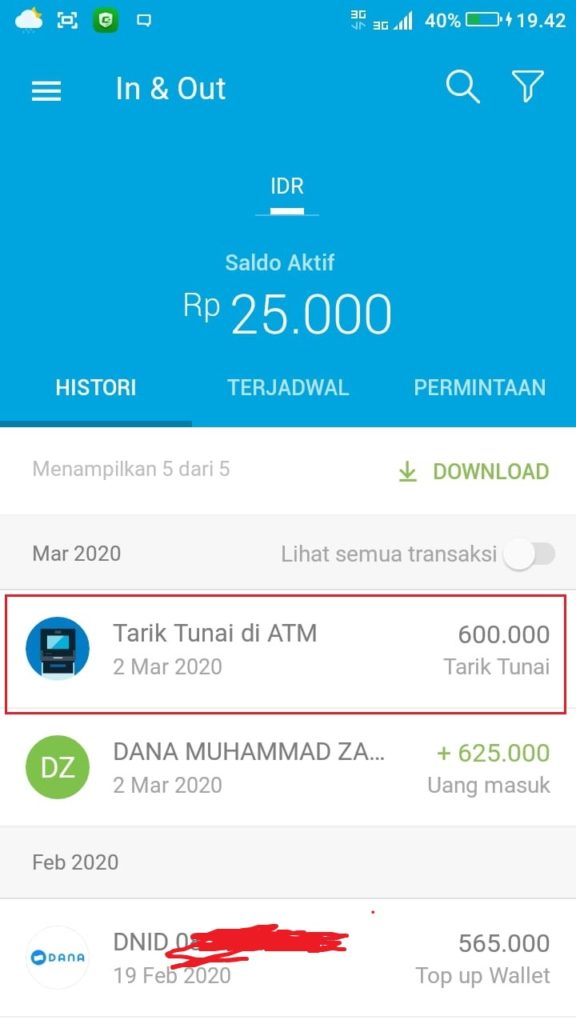 penarikan uang dari ATM BNI