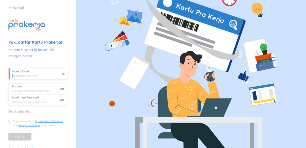 Cara Mudah daftar di Situs Kartu Prakerja