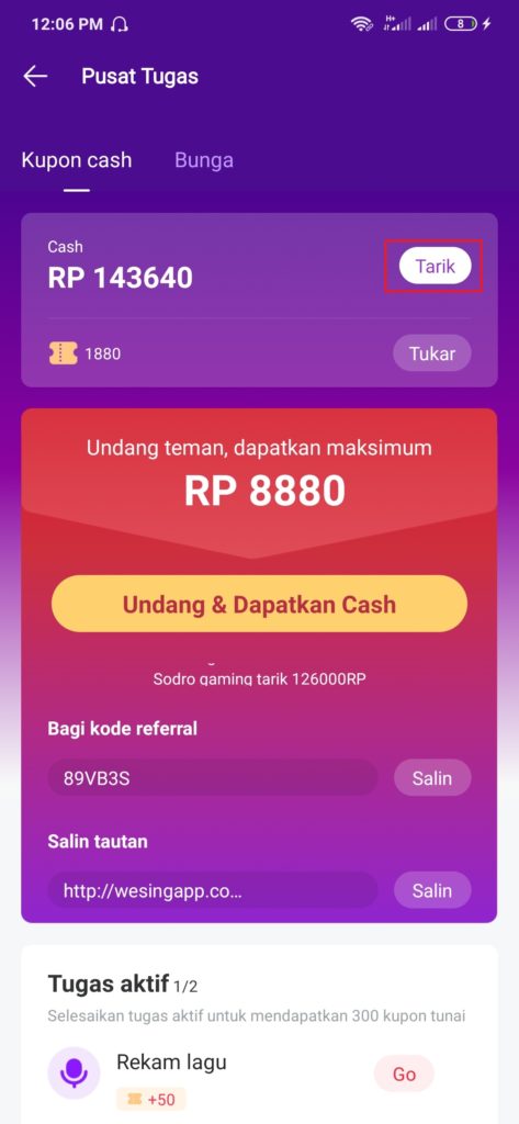 penukaran dollar gratis dari wesing