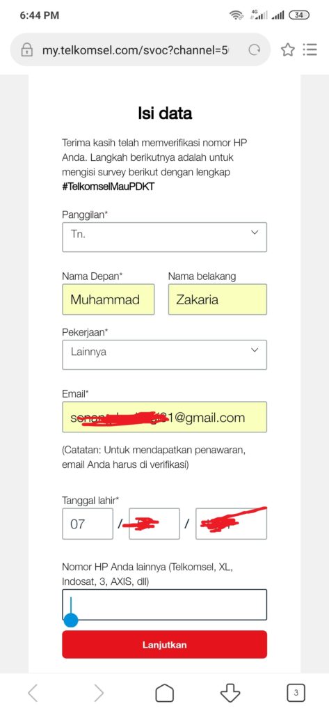 survei dapet kuota 1Gb