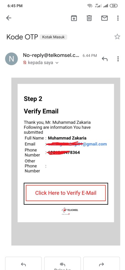 verifikasi kode otp telkomsel