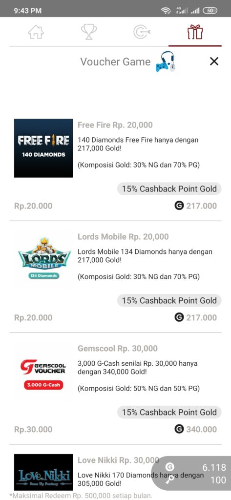 Diamonds Free Fire dari Cashpop