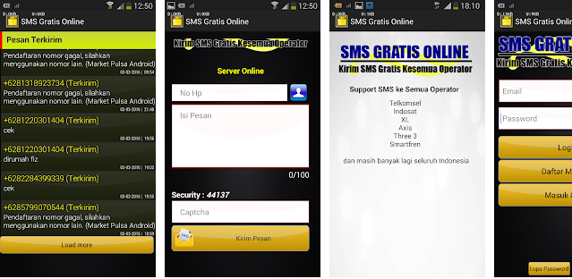 Aplikasi kirim sms gratis ke semua operator Indonesia yang pertama ada SMS Gratis...