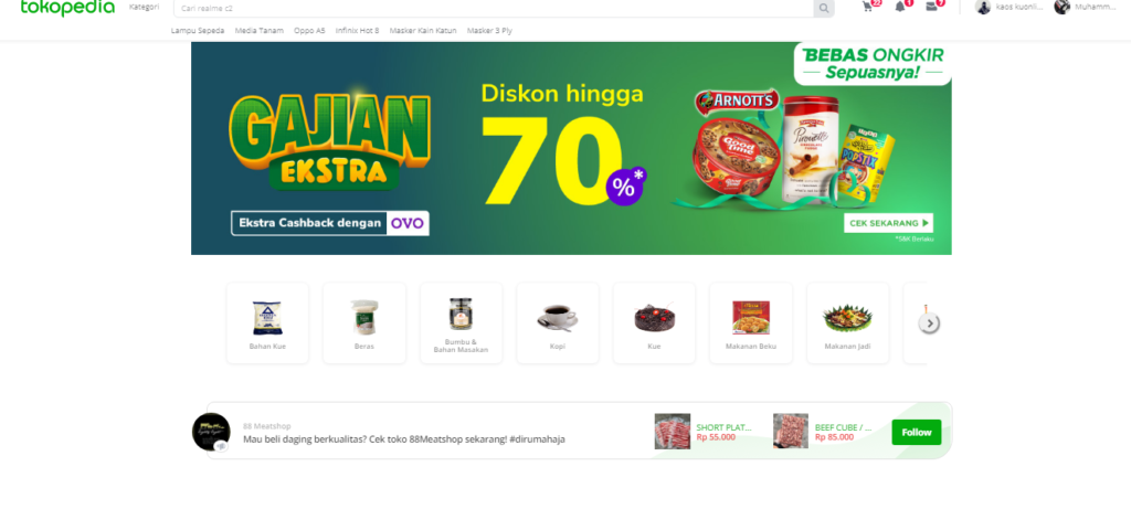 Tokopedia situs jual makanan