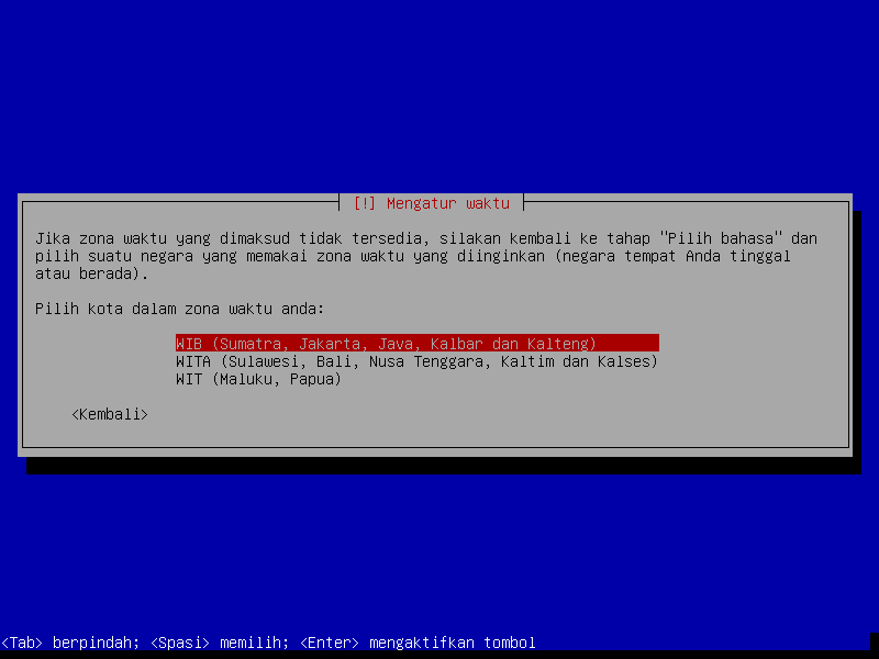 Zona waktu Instal kali linux