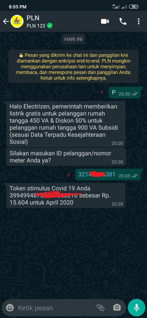 Cara Mendapatkan Token Gratis dari PLN Melalui WhatsApp
