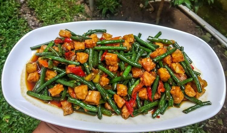 Tumis Kacang Panjang + Tempe