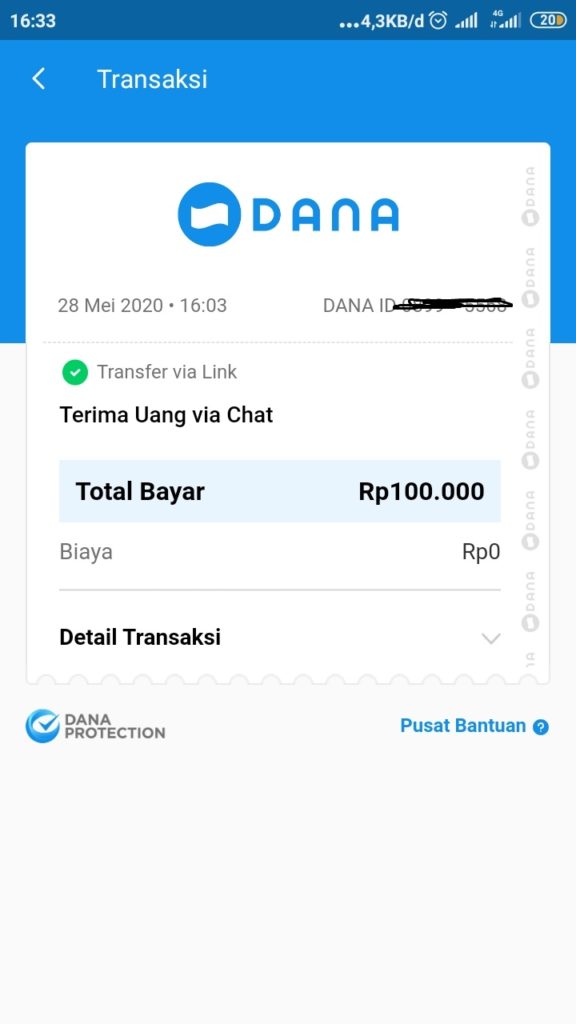 Bukti Uang Dana Berhasil di Klaim