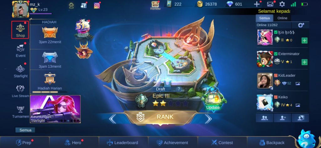 Cara Membeli Hero dan Skin Mobile Legends