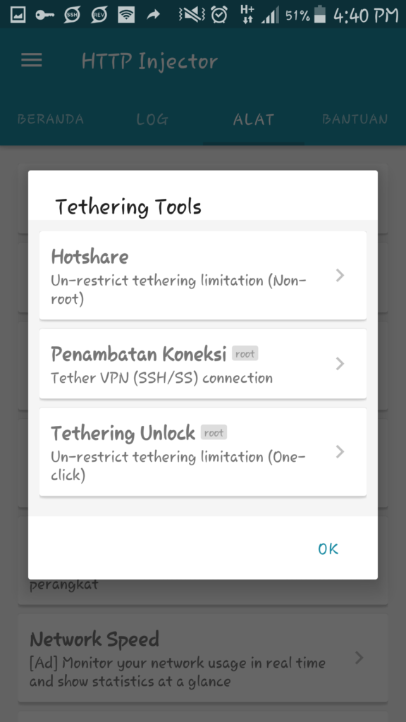 Cara Hotspot dari Aplikasi Http Injector Kuota GamesMax Menjadi Kuota Utama