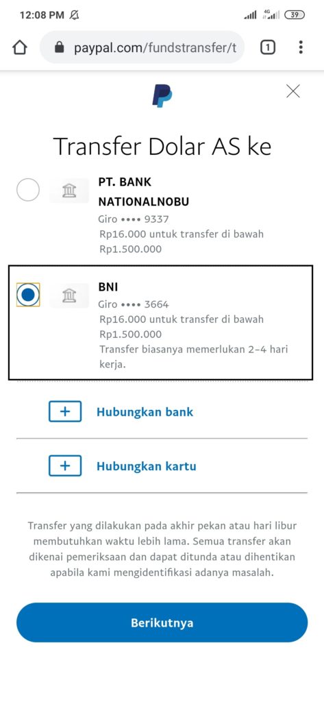 Cara Melakukan penarikan dollar paypal ke rekening bank