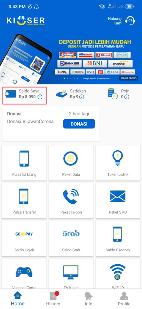 Inilah Cara Deposit Saldo Kioser dari Dana Terbaru 2020