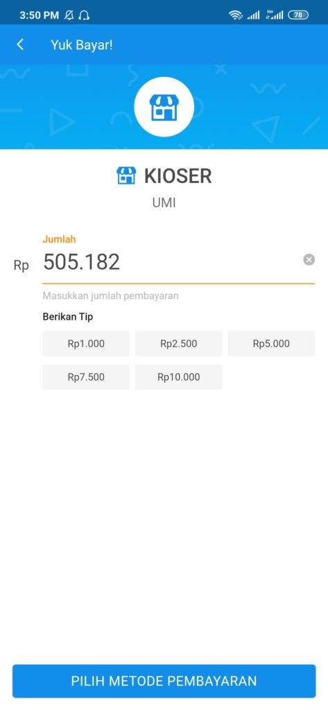 Deposit dari DAna saldo Kioser