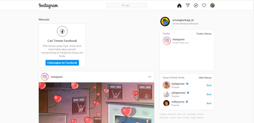 Membuat postingan instagram dari laptop