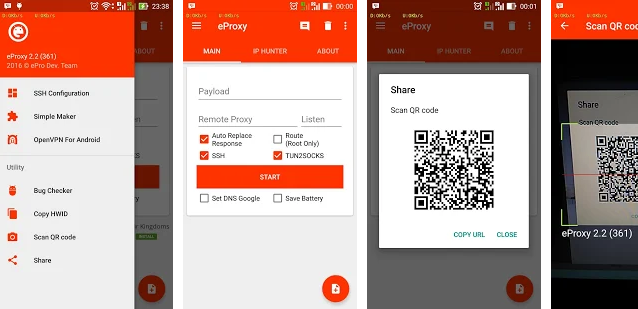 Aplikasi eProxy Internet gratis untuk android