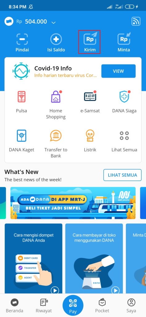 isi saldo item dengan dana