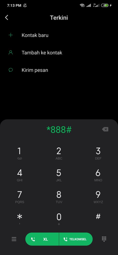 Mengecek Kuota Telkomsel dari kode dial *888#