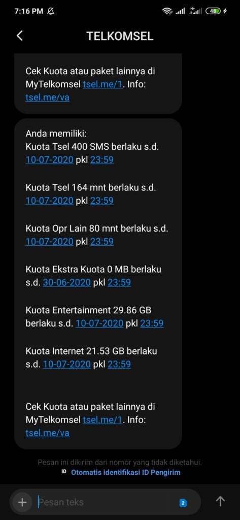 Cara Mengecek Kuota Internet Telkomsel dari Dial Pembelian Paket Data *363#