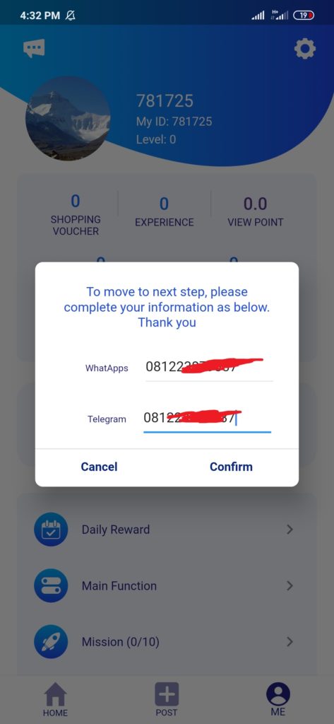 verifikasi akun VTUBE Cara Menghasilkan Uang Gratis dari Aplikasi Vtube