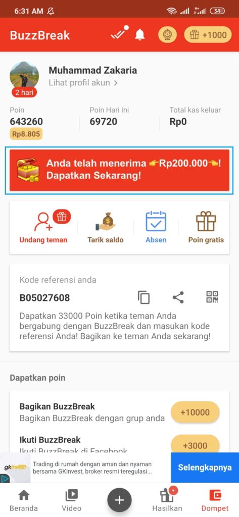 Cara Mengerjakan Misi Buzzbreak Imbalan Rp200.000